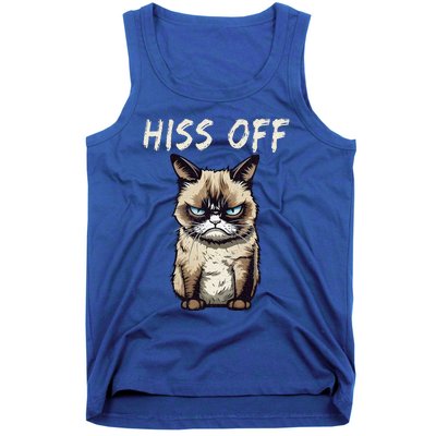 Grumpy Hiss Off Cat Meow Cat Tank Top