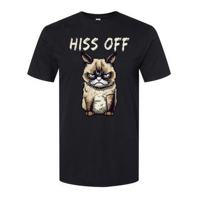 Grumpy Hiss Off Cat Meow Cat Softstyle CVC T-Shirt