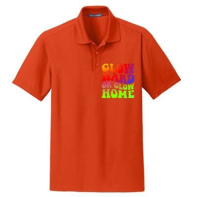 Glow Hard Or Glow Home 70s 80s Dry Zone Grid Polo