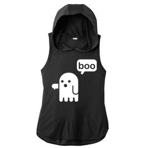 Ghost Boo Thumbs Down Ladies PosiCharge Tri-Blend Wicking Draft Hoodie Tank