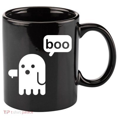 Ghost Boo Thumbs Down 11oz C Handle Ceramic Mug