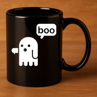 Ghost Boo Thumbs Down 11oz C Handle Ceramic Mug