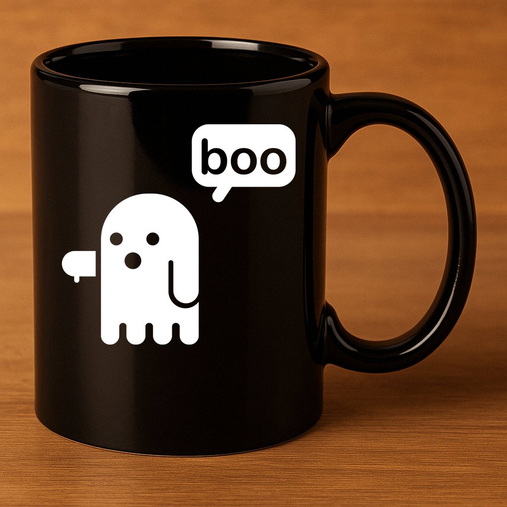Ghost Boo Thumbs Down 11oz C Handle Ceramic Mug