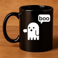 Ghost Boo Thumbs Down 11oz C Handle Ceramic Mug