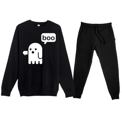 Ghost Boo Thumbs Down Premium Crewneck Sweatsuit Set