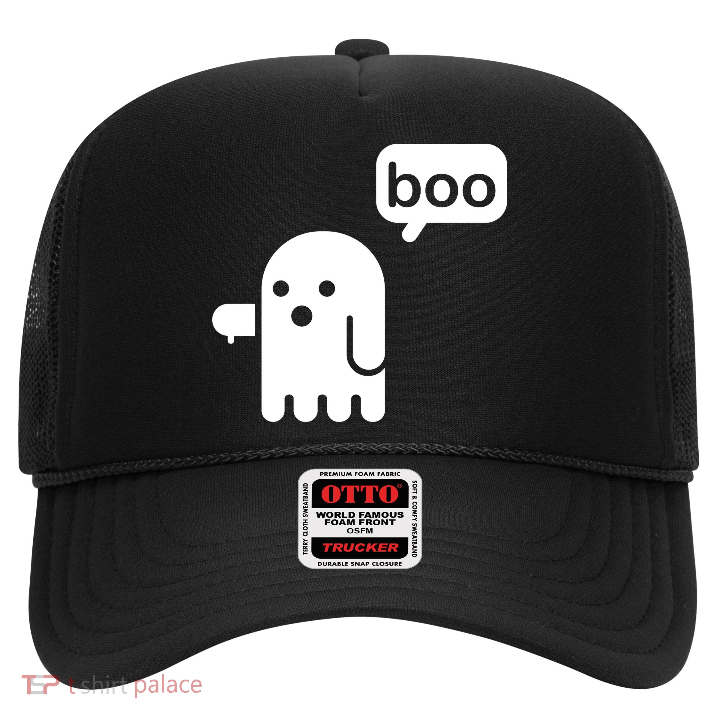 Ghost Boo Thumbs Down Trucker Hat