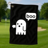 Ghost Boo Thumbs Down Golf Towel