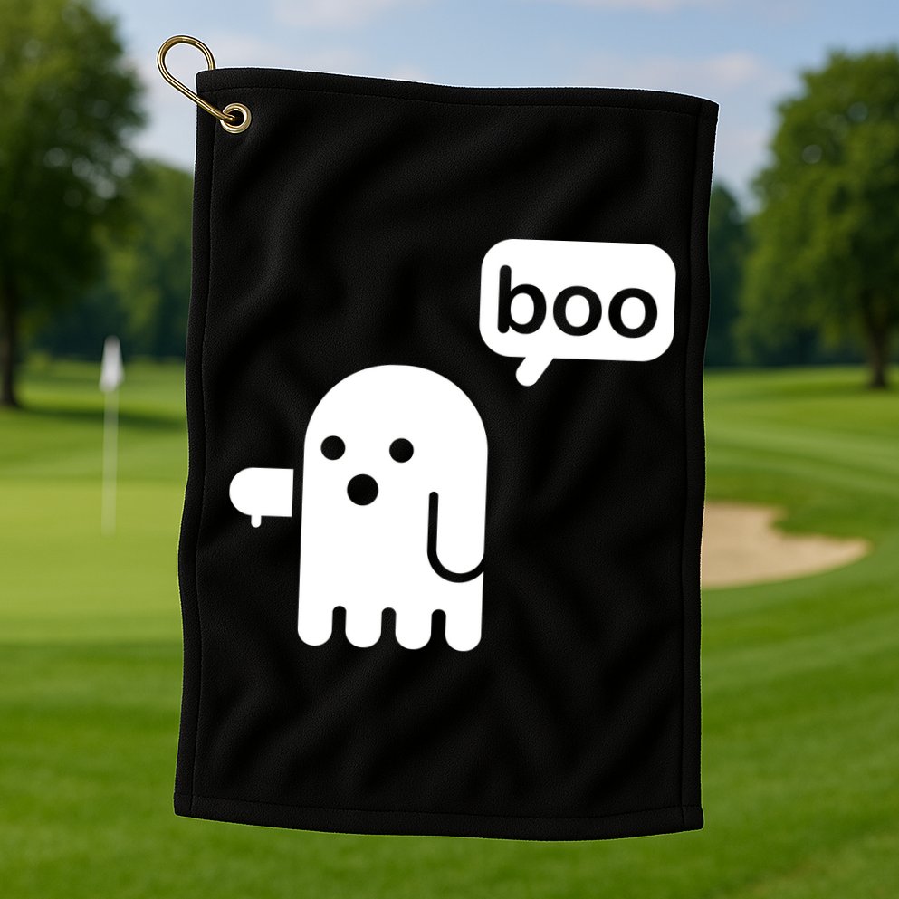 Ghost Boo Thumbs Down Golf Towel