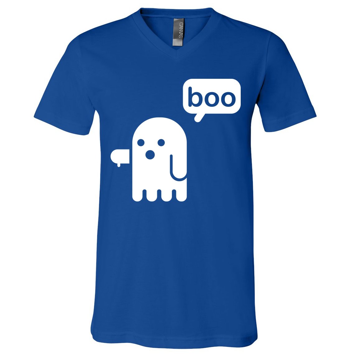 Ghost Boo Thumbs Down V-Neck T-Shirt