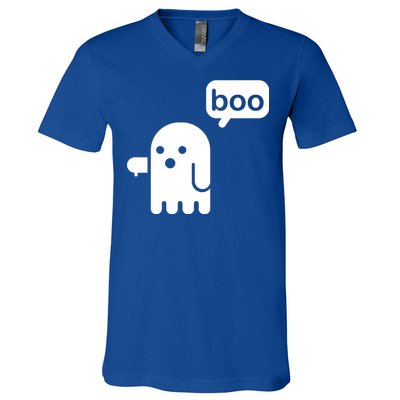 Ghost Boo Thumbs Down V-Neck T-Shirt