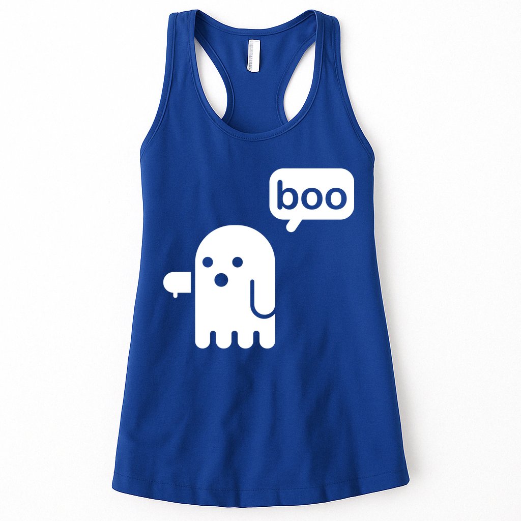 Ghost Boo Thumbs Down Womens Tank Top