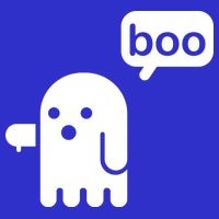 Ghost Boo Thumbs Down Women's V-Neck T-Shirt