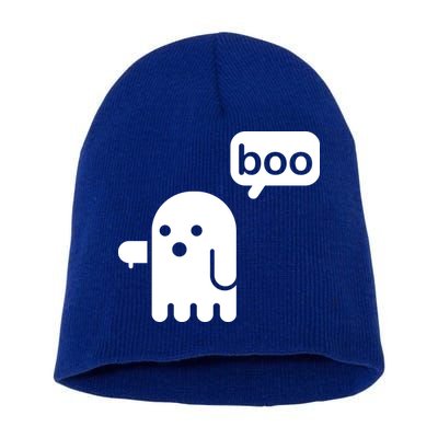 Ghost Boo Thumbs Down Short Acrylic Beanie