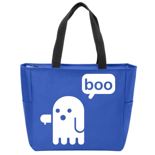 Ghost Boo Thumbs Down Zip Tote Bag