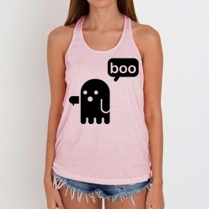 Ghost Boo Thumbs Down Women's Knotted Racerback Tank