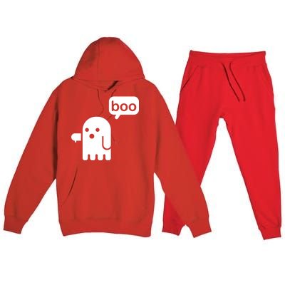 Ghost Boo Thumbs Down Premium Hooded Sweatsuit Set