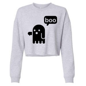 Ghost Boo Thumbs Down Cropped Pullover Crew