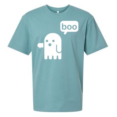 Ghost Boo Thumbs Down Sueded Cloud Jersey T-Shirt