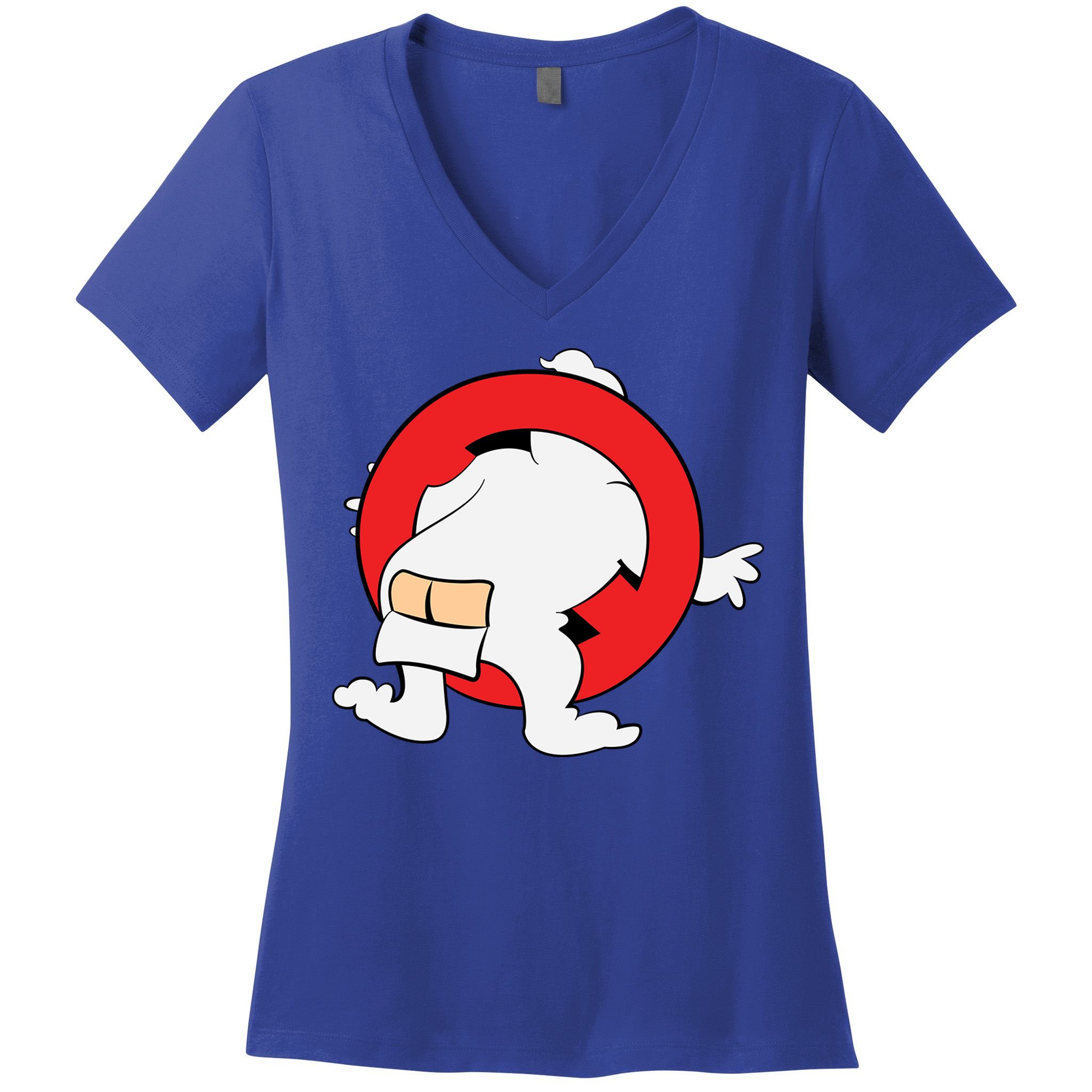 Ghost Buster Behind  Women's V-Neck T-Shirt