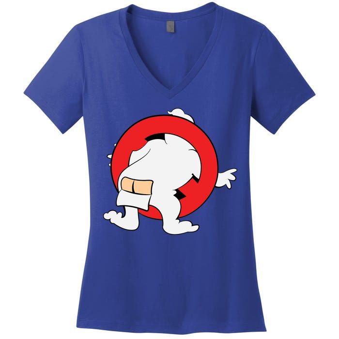 Ghost Buster Behind  Women's V-Neck T-Shirt