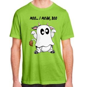 Ghost Cow Moo I Mean Bo Funny Halloween Adult ChromaSoft Performance T-Shirt