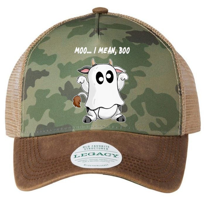 Ghost Cow Moo I Mean Bo Funny Halloween Legacy Tie Dye Trucker Hat