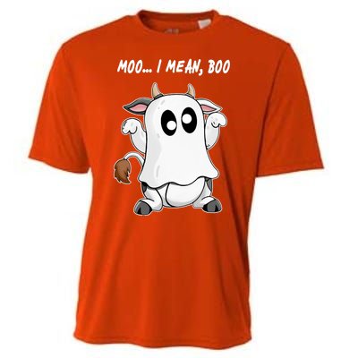 Ghost Cow Moo I Mean Bo Funny Halloween Cooling Performance Crew T-Shirt