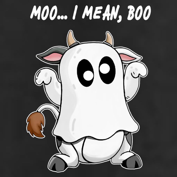 Ghost Cow Moo I Mean Bo Funny Halloween Cool Comfort Performance Bucket Hat