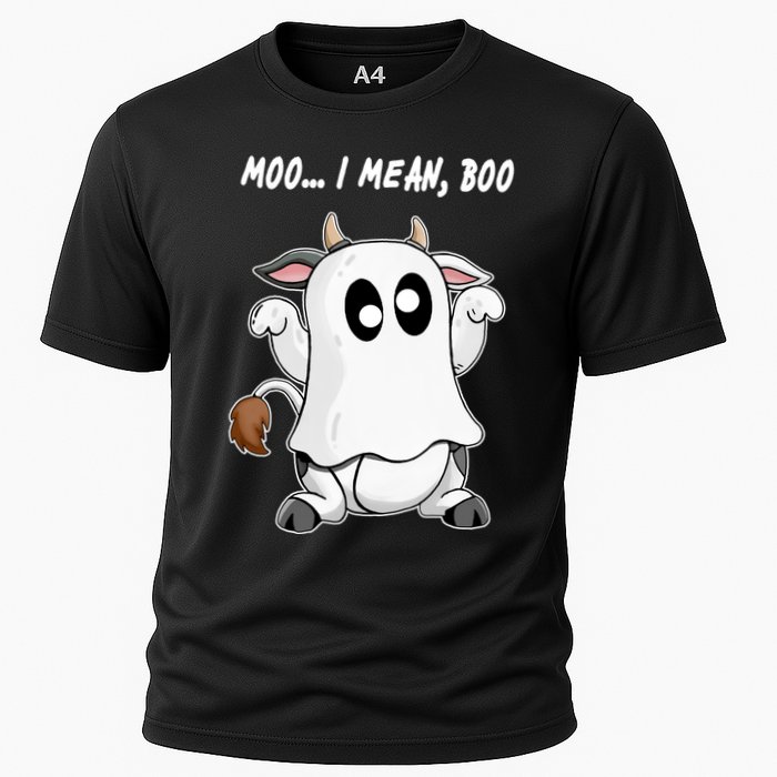 Ghost Cow Moo I Mean Bo Funny Halloween Performance Shirt