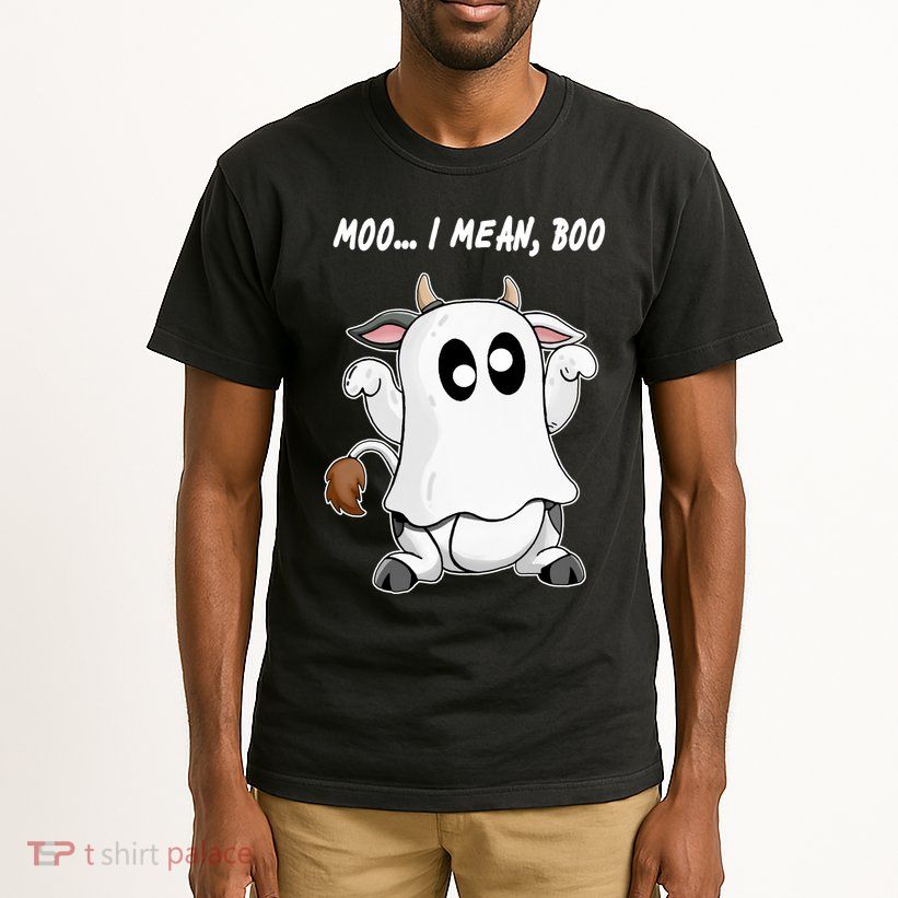Ghost Cow Moo I Mean Bo Funny Halloween Tall T-Shirt