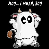 Ghost Cow Moo I Mean Bo Funny Halloween Backpack