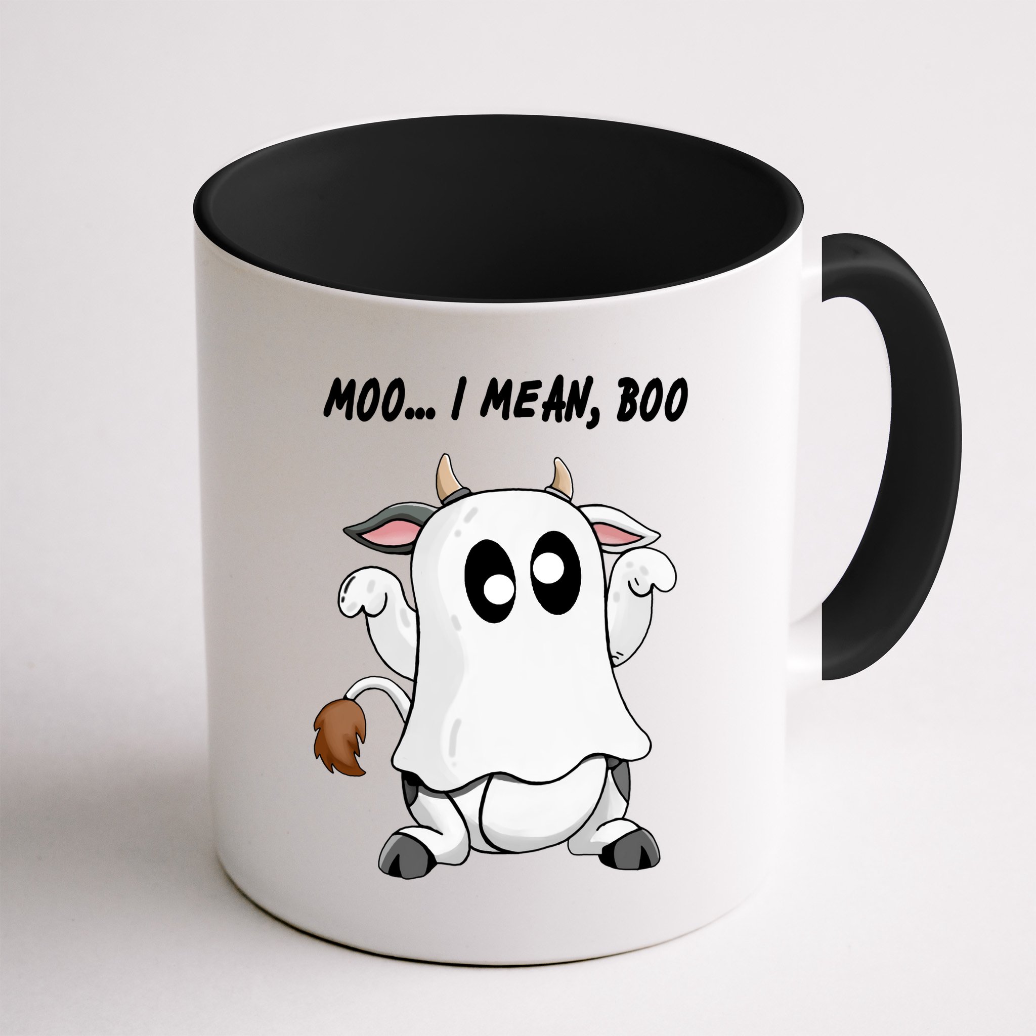 Ghost Cow Moo I Mean Bo Funny Halloween Mug