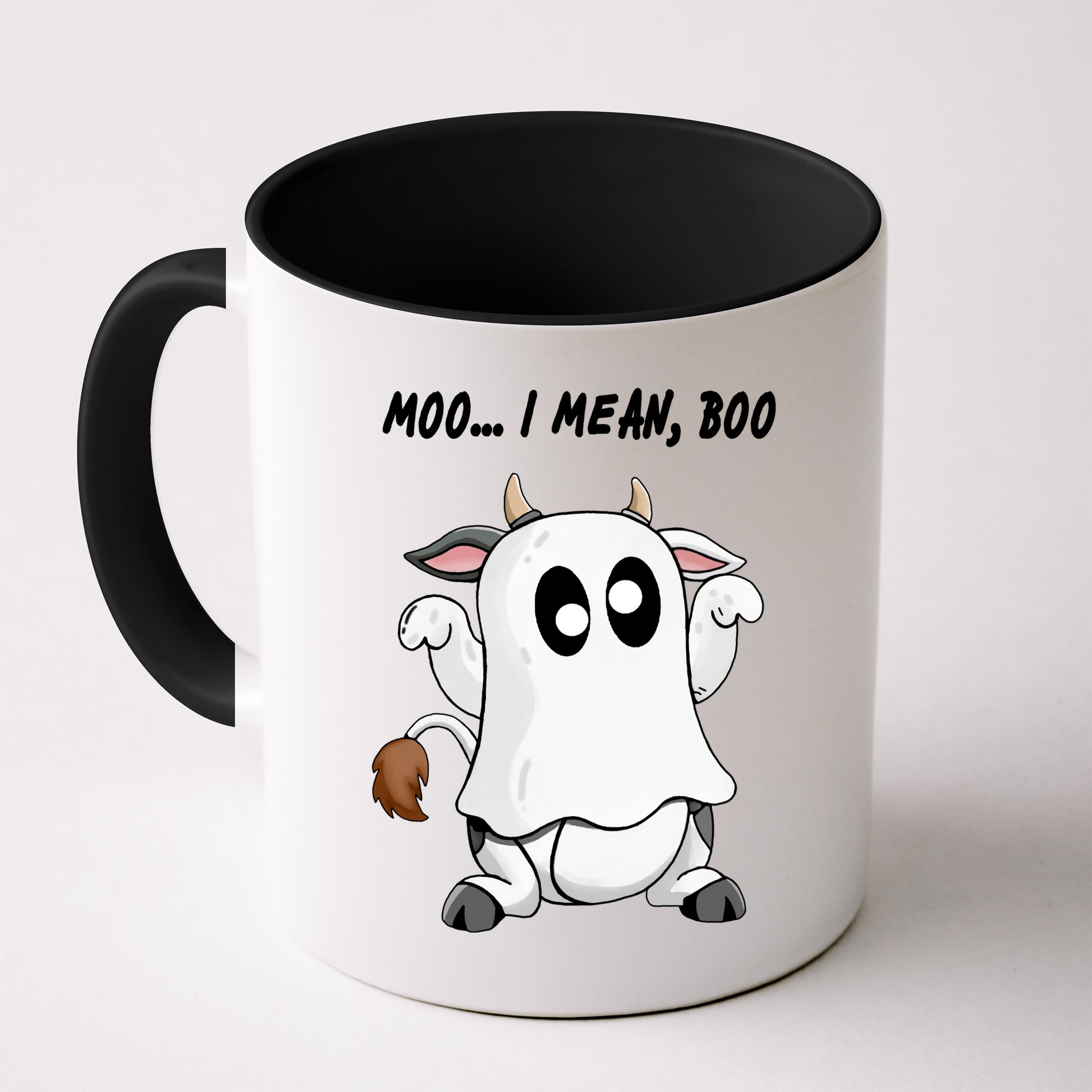 Ghost Cow Moo I Mean Bo Funny Halloween Mug