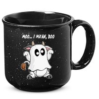 Ghost Cow Moo I Mean Bo Funny Halloween 15oz Campfire Ceramic Mug
