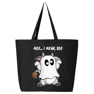 Ghost Cow Moo I Mean Bo Funny Halloween 25L Jumbo Tote