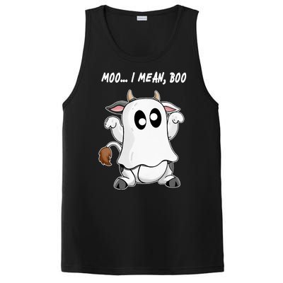 Ghost Cow Moo I Mean Bo Funny Halloween PosiCharge Competitor Tank