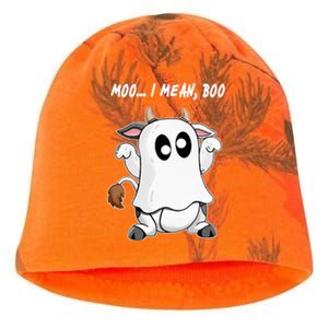 Ghost Cow Moo I Mean Bo Funny Halloween Kati - Camo Knit Beanie