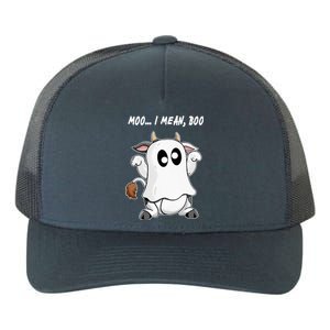 Ghost Cow Moo I Mean Bo Funny Halloween Yupoong Adult 5-Panel Trucker Hat