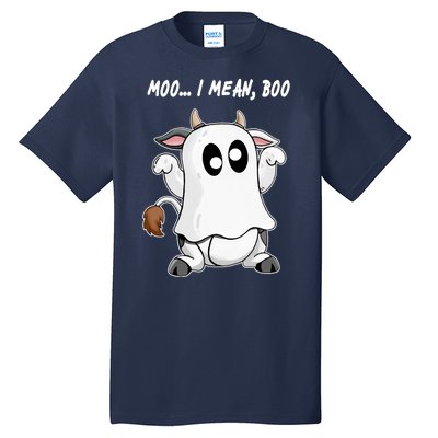 Ghost Cow Moo I Mean Bo Funny Halloween Tall T-Shirt