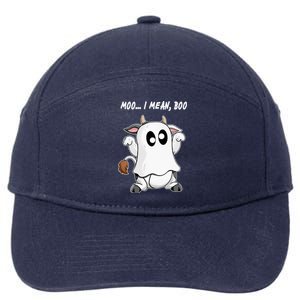 Ghost Cow Moo I Mean Bo Funny Halloween 7-Panel Snapback Hat