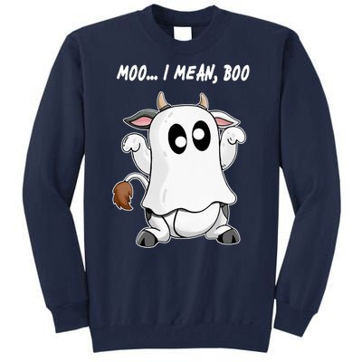 Ghost Cow Moo I Mean Bo Funny Halloween Tall Sweatshirt