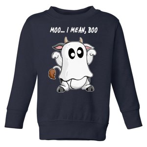 Ghost Cow Moo I Mean Bo Funny Halloween Toddler Sweatshirt