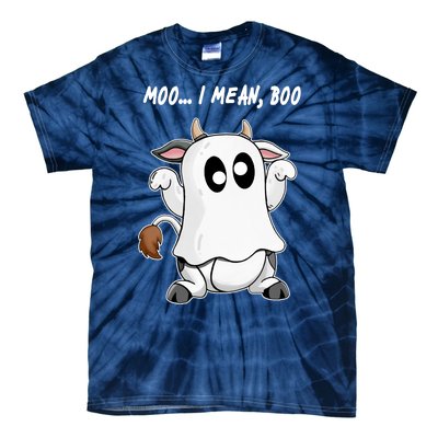 Ghost Cow Moo I Mean Bo Funny Halloween Tie-Dye T-Shirt