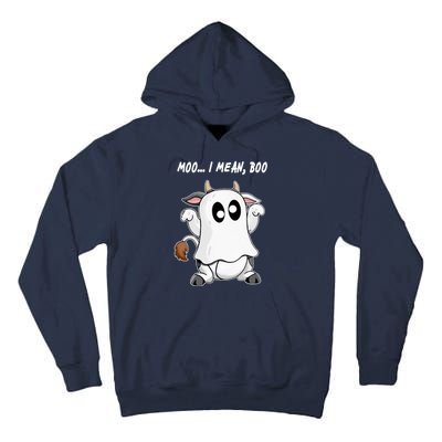 Ghost Cow Moo I Mean Bo Funny Halloween Tall Hoodie