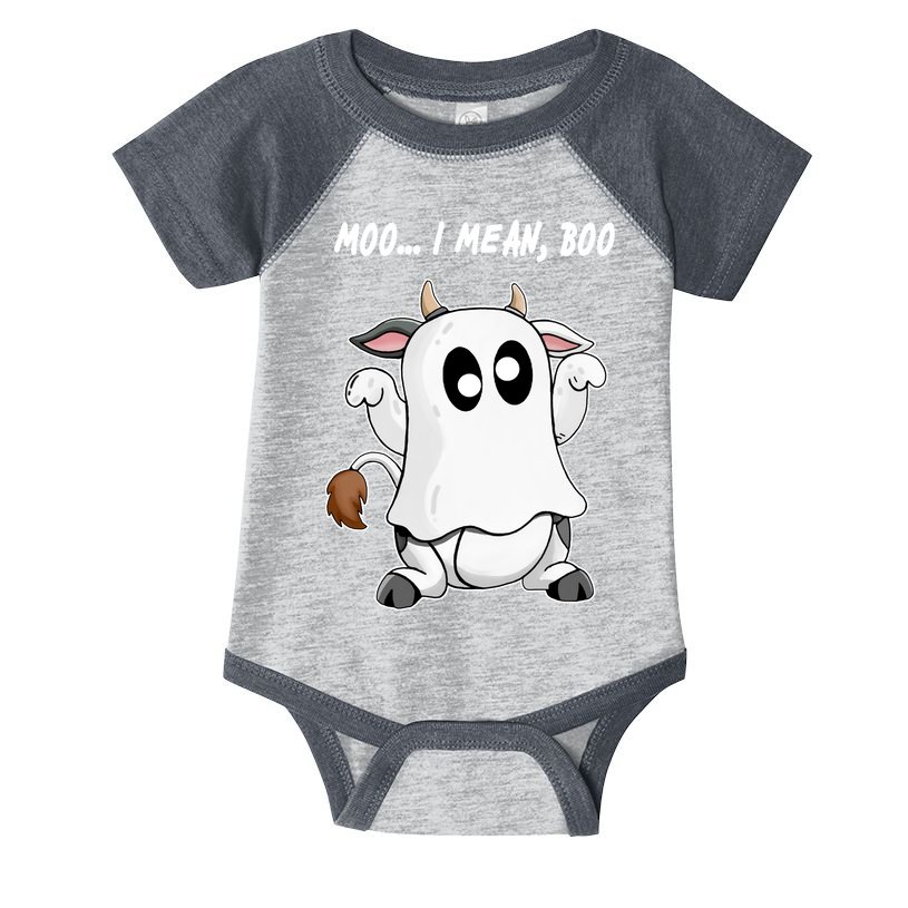 Ghost Cow Moo I Mean Bo Funny Halloween Infant Baby Jersey Bodysuit