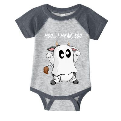 Ghost Cow Moo I Mean Bo Funny Halloween Infant Baby Jersey Bodysuit