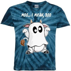 Ghost Cow Moo I Mean Bo Funny Halloween Kids Tie-Dye T-Shirt