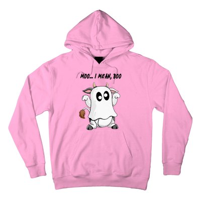 Ghost Cow Moo I Mean Bo Funny Halloween Hoodie