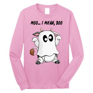 Ghost Cow Moo I Mean Bo Funny Halloween Long Sleeve Shirt