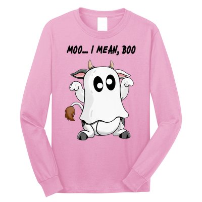 Ghost Cow Moo I Mean Bo Funny Halloween Long Sleeve Shirt